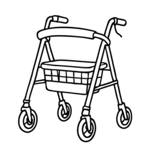 Rollator walker line drawing 
